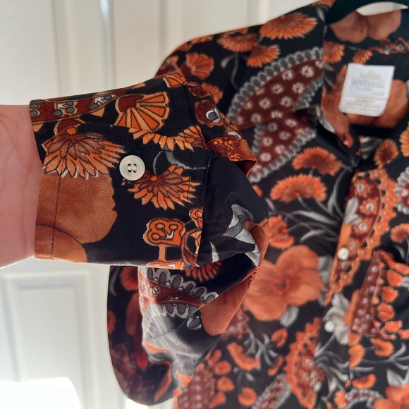 Vintage 70s Disco Paisley Floral Retro Button Down Shirt Whitehall Men's Medium - Picture 6 of 8